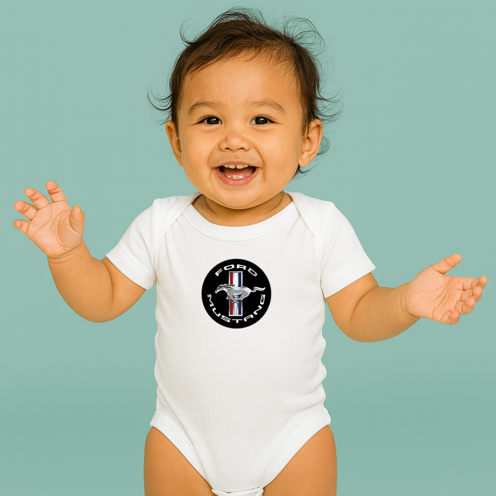 Ford Mustang Motorsport Car Baby Romper Onesie